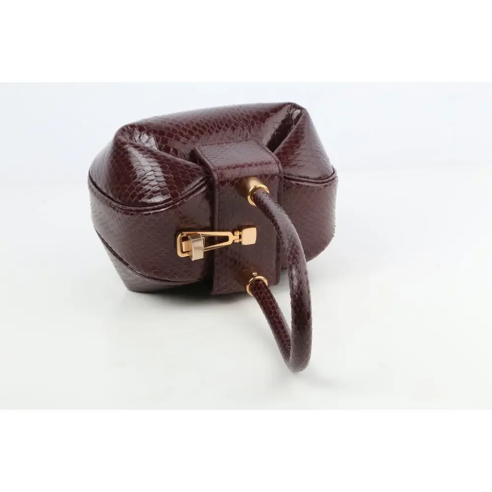Gabriela Hearst Demi Bag Brown Snakeskin Leather Top Handle - Picture 8 of 16